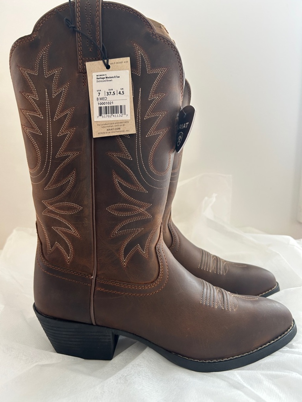 Ariat Heritage R Toe Western Brown Leather Slant Heel Traditional Cowgirl Boot - Picture 2 of 8